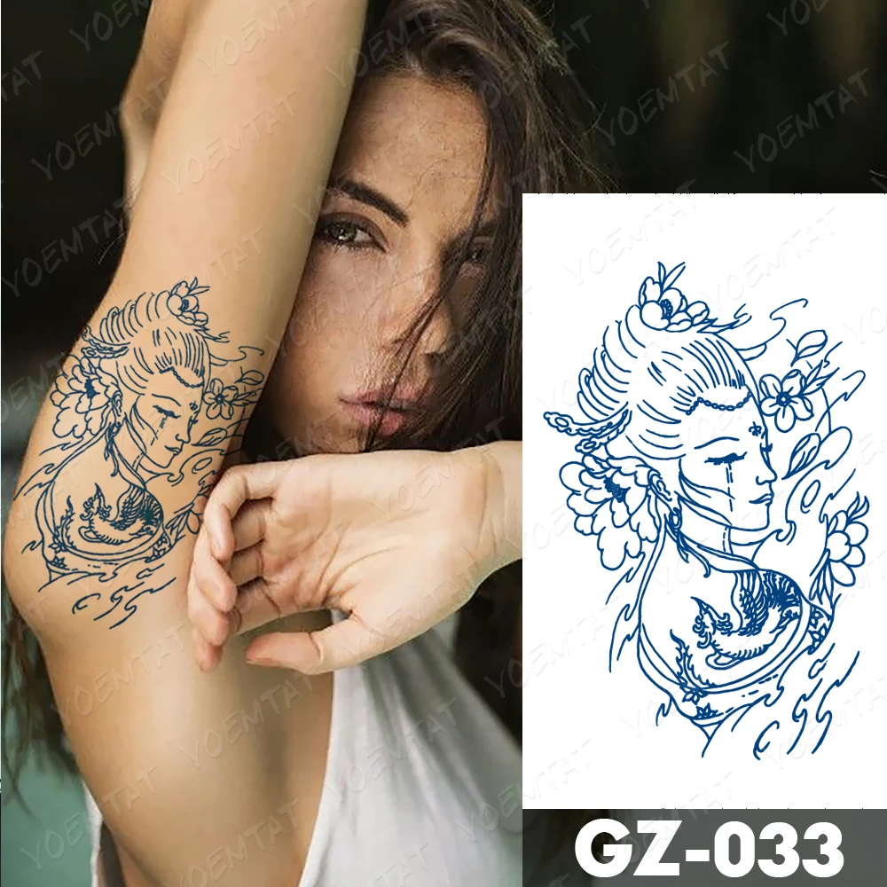 Serene Geisha Waters Temporary Tattoo