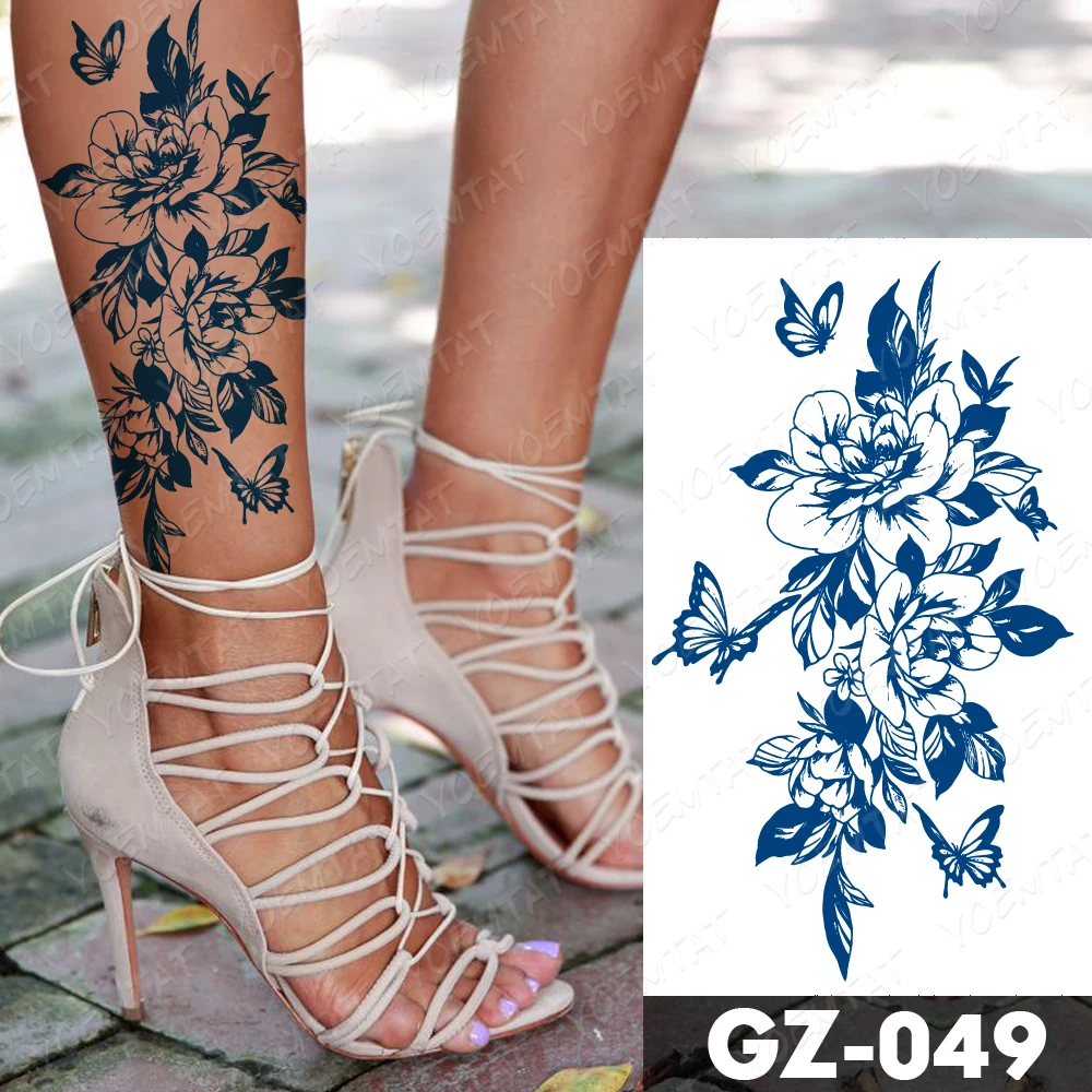 Butterfly Floral Elegance Temporary Tattoo