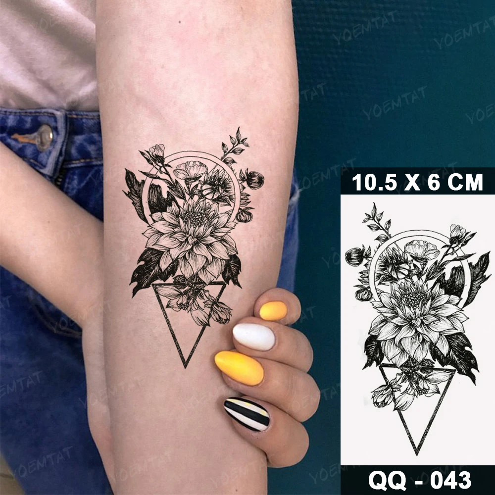 Geometric Floral Ensemble Temporary Tattoo