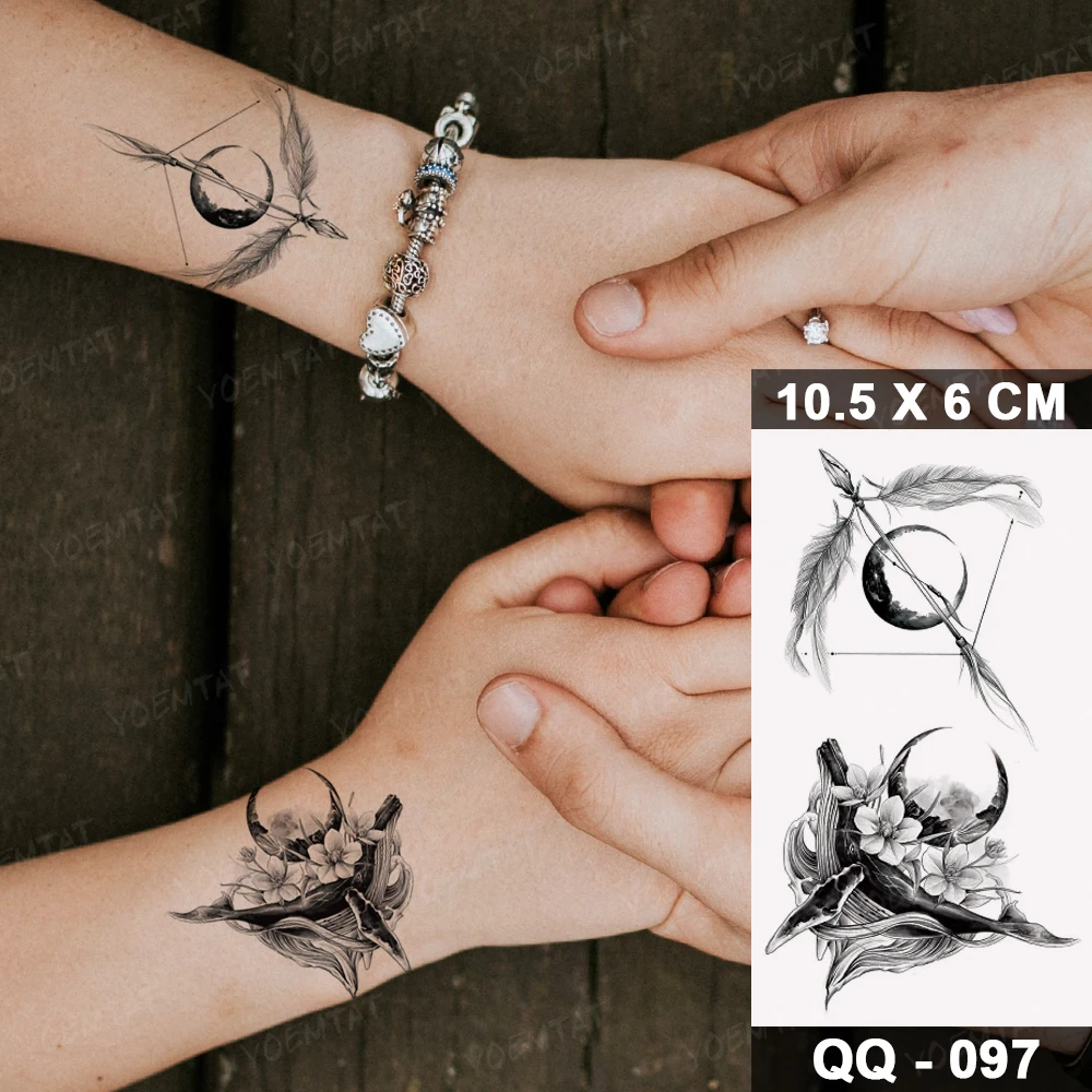 Lunar Blossom Wrist Tattoo