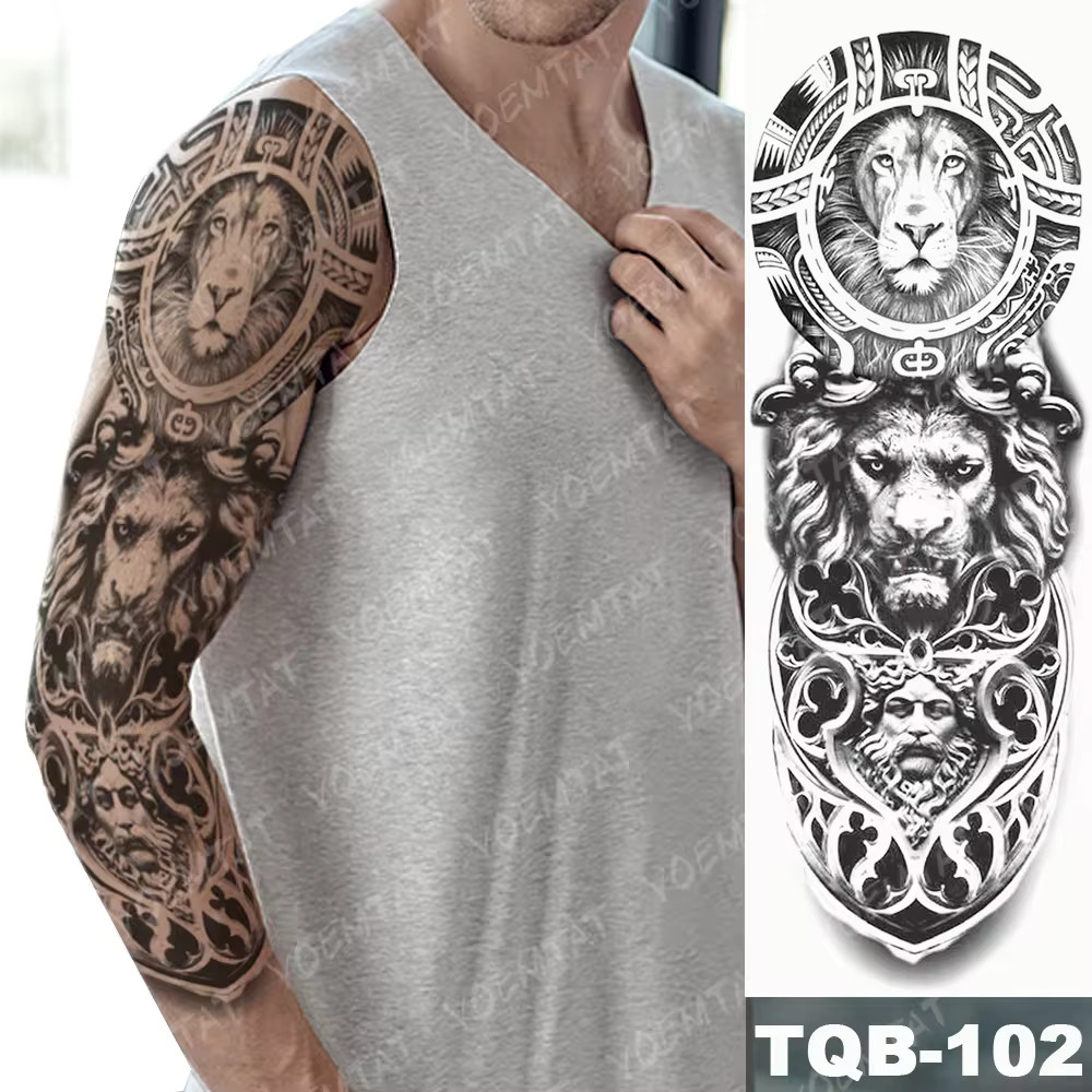 Regal Lion Tattoo Sleeve
