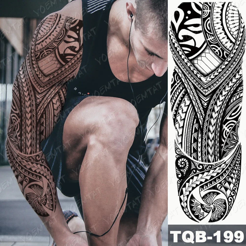 Polynesian Tribal Tattoo Sleeve