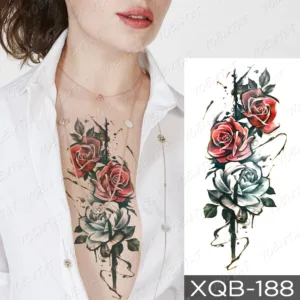 Exquisite Watercolour Roses Temporary Tattoo