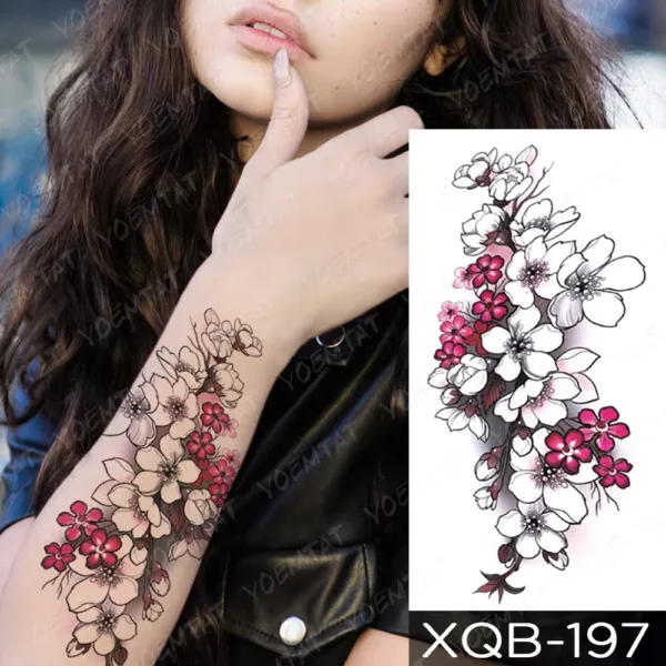 A harmonious blend of flowers adorning the arm, symbolizing tranquility and grace