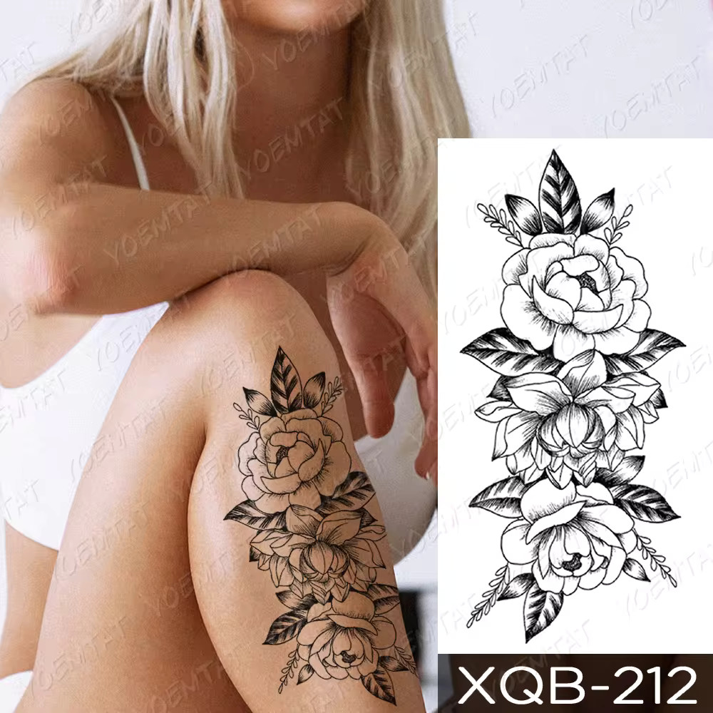 Rosy Floral Elegance Temporary Tattoo
