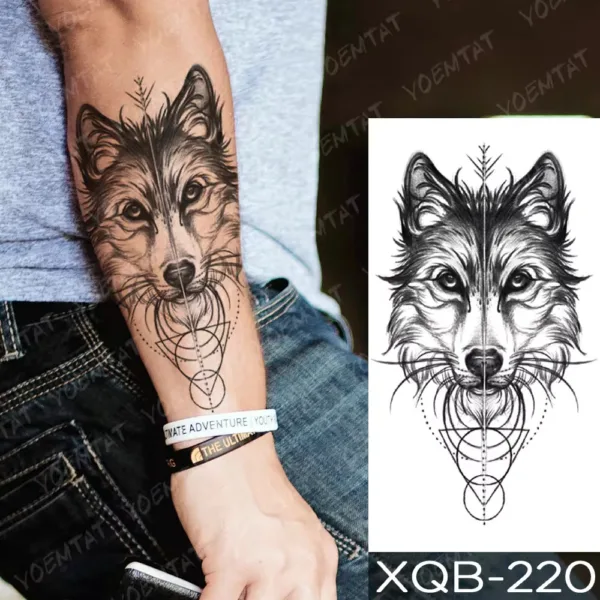 Mystic Wolf Geometric Tattoo