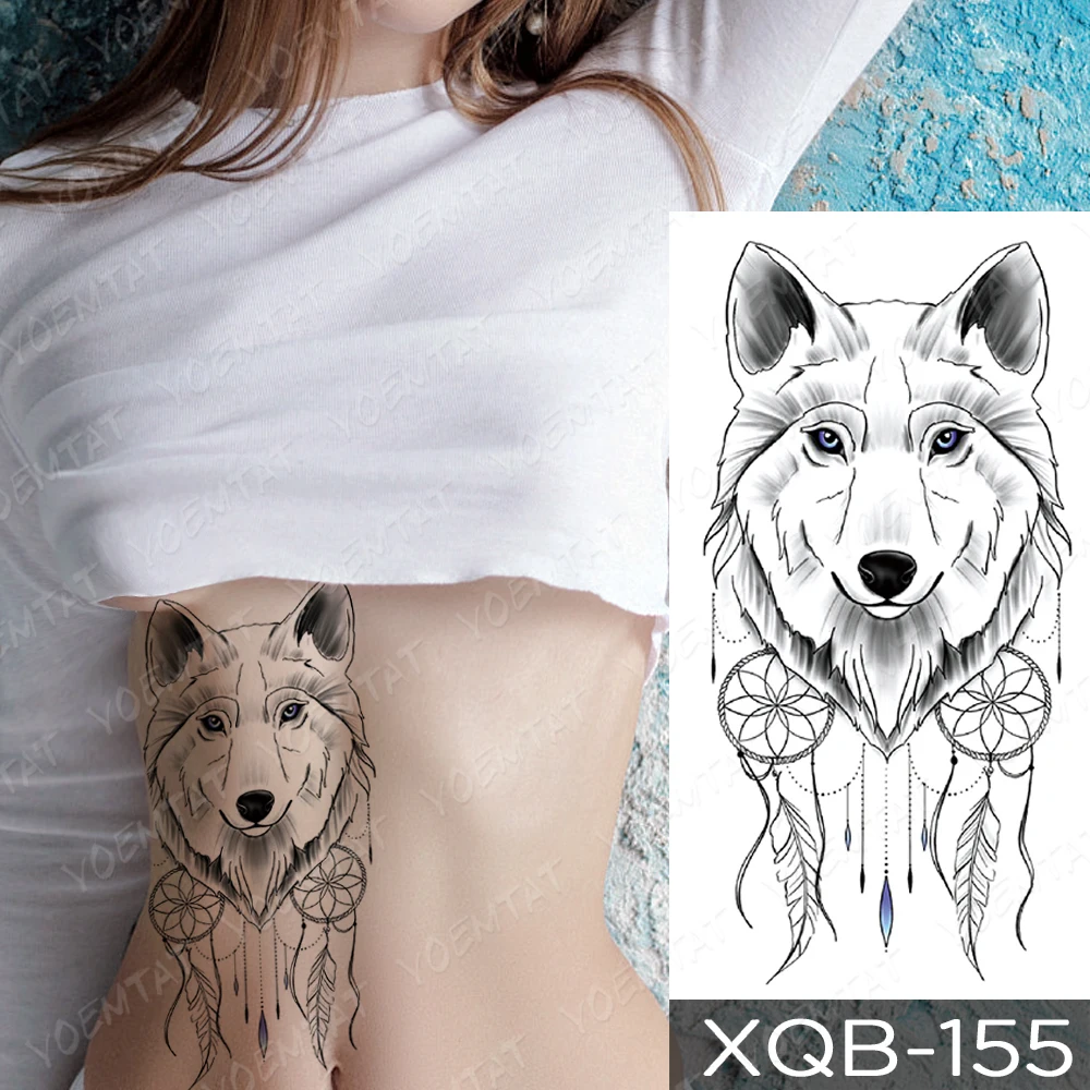 Dreamcatcher Wolf Spirit Temporary Tattoo