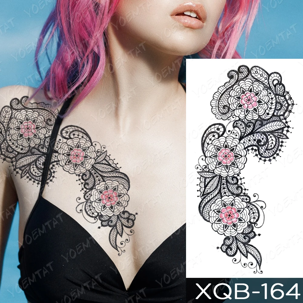 Lace Floral Elegance Temporary Tattoo
