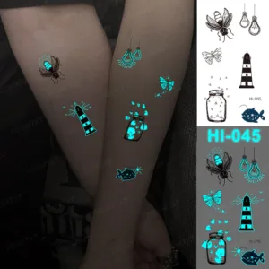 Moth To Flame Glow-In-The-Dark Temporary Tattoos
