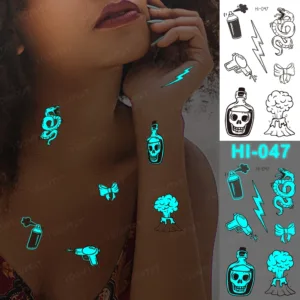 Bold Expressions Glow-In-The-Dark Temporary Tattoos