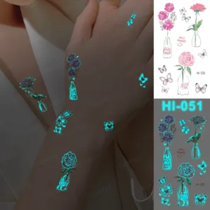 Floral Delights Glow-In-The-Dark Temporary Tattoos